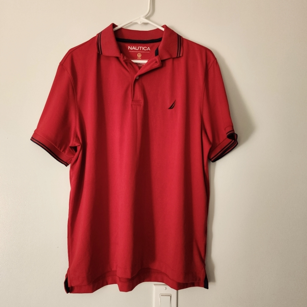 Mens Nautica red polo shirt